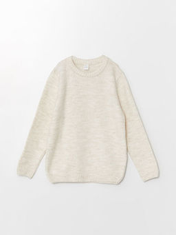 Bisiklet Yaka Basic Uzun Kollu K?z ?ocuk Triko Kazak