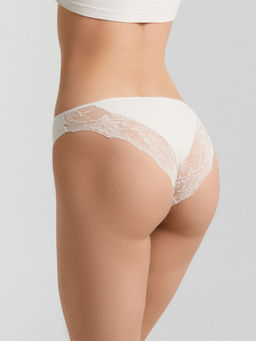 Цена за 2 штуки! Трусы бразилиана белые с кружевом