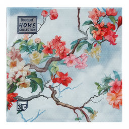Салфетки бумажные Bouquet Home Collection Classic 33х33см, 3-х слойные, 20 штук в упаковке, 100% целлюлоза, Весеннее цветение (Россия)  фото 2