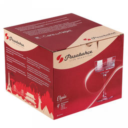 "Elysia" Бокал стеклянный 260мл, д10см, h17см, для шампанского, набор 4шт, цветная коробка, Pasabahce (Россия)