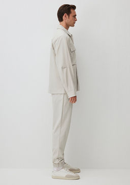 Cep Detayl? Bej Ceket - Mavi фото 5