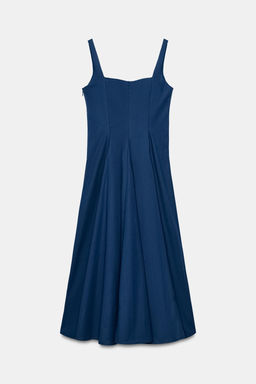 VESTIDO MIDI POPEL?N GODETS / Marino - Zara фото 5