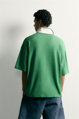 POLO RELAXED FIT F?TBOL RETRO / Verde / Crudo - Zara фото 3