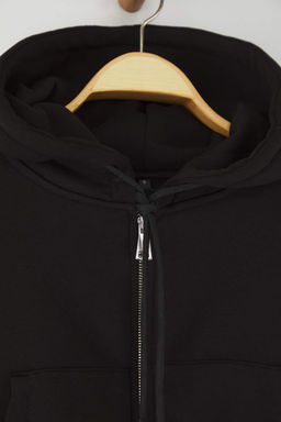 TRENDYOLMILLA Gri Melanj Regular/Normal Kal?p Kapusonlu Kal?n ici Polarl? Orme Sweatshirt TWOAW25SW00068 фото 16