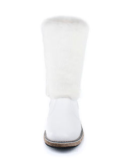 Унты женские на войлочной подошве., Белые.Молния