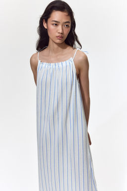 Vestido efecto arrugado con tirantes de lazo - H&m фото 4