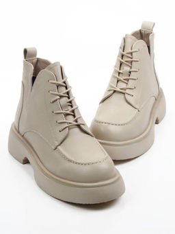 01-XKL22-107R LT. BEIGE Ботинки демисезонные женские (натуральная кожа, байка)