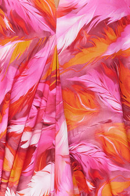 TRENDYOLMILLA Soyut Desenli Genis Kal?p Maxi Dokuma Buzgulu Plaj Elbisesi TBESS23EL00274 фото 3