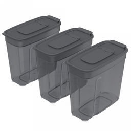 Контейнеров для сыпучих продуктов, набор 3 штук: 1,4л 3шт, полипропилен, дымчатый (Россия)