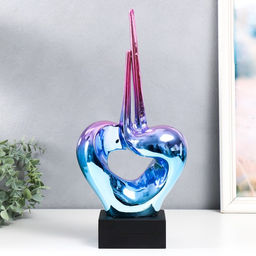 Фигурка керамика «Абстракция. Сердце», сиренево-синий, 9.5×20×41 см