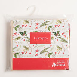 Скатерть новогодняя Доляна Новогоднее настроение 145*260 см, 100% п/э  фото 7
