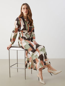 Desenli Kad?n G?mlek Elbise