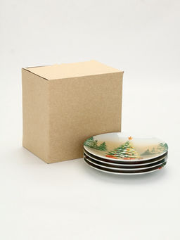 Посуда новогодняя Новый Год, набор 4 предмета: тарелка