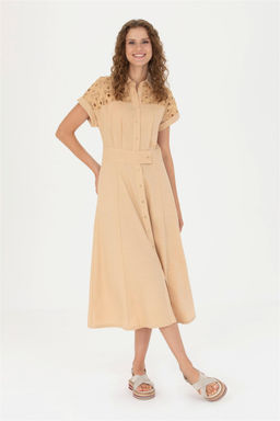 Женское верблюжье тканое платье - U.s. polo assn фото 3