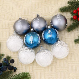 Ёлочные игрушки Снежный, шары новогодние, d=6 см, набор 9 шт. - Зимнее волшебство фото 3