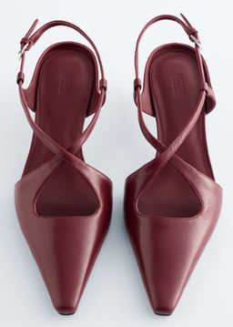 Tacones destalonados de piel con tiras cruzadas - H&m фото 5