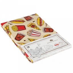 Скатерть 145х145см "Фаст Фуд", длина стола до 110см, на 4 персоны, рогожка, хлопок "Комфорт" 171г/м2, упаковка классическая 28х41см, "Домашняя мода" (Россия)