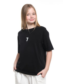 Футболка с принтом 7 22-9023 черный