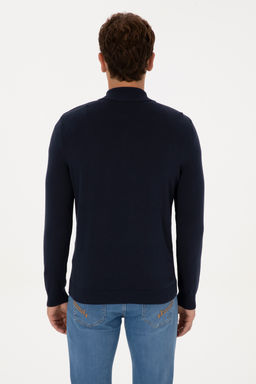 Erkek Slim Fit Yar_m Fermuarl_ Lacivert Basic Kazak - U.s. polo assn фото 11