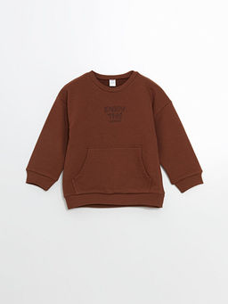 Bask?l? Erkek ?ocuk Sweatshirt ve E?ofman Alt 2li