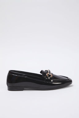 Trendyol Shoes Siyah Metal Aksesuar Detayl? Rugan Ekstra Rahat Kad?n Loafer Ayakkab? TAKSS25LA00015 - Trendyolmilla фото 9