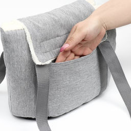 Сумка-переноска утеплённая WARM №1, с карманом, 35 х 16 х 25 см, серая - Пижон фото 5