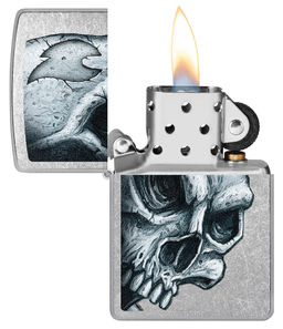 Зажигалка ZIPPO Череп и пламя | Skull and Flame 46587  фото 3