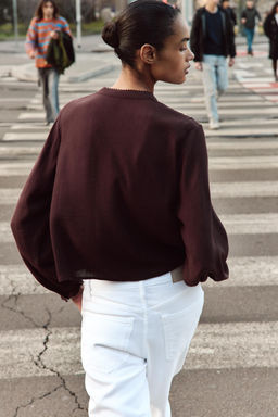 BLUSA BORDADOS / Marr?n - Zara фото 4