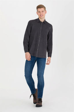 Мужская рубашка антрацитового цвета с длинным рукавом - U.s. polo assn фото 2