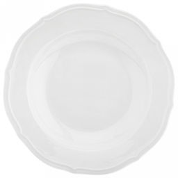 "Совершенство" Тарелка глубокая фарфоровая д255мм h39мм, 620мл, белый, рельефный декор, волнистый край (Китай)