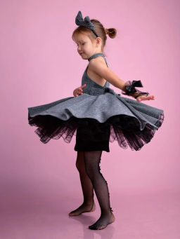 ПЛ597-Л Платье Звездное сияние ЦВЕТ: ТЕМНО-СЕРЫЙ