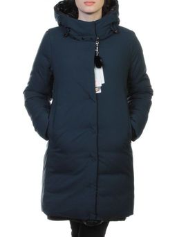 FT-17 DK. BLUE Пальто женское зимнее (синтепон) - Фабричный китай фото 2