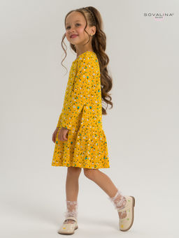 Платье Алиса дл/р цветы на горчице - Sovalina фото 24