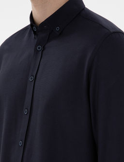 Lacivert Regular Fit Uzun Kollu G_mlek