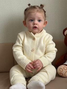 Молочный полушерстяной комбинезон - Kogankids фото 5