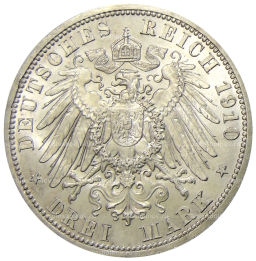 3 марки 1910 года A Германия (Саксен-Веймар-Aйзенах)  Свадьба Вильгельма и Феодоры