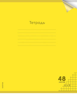 Цена за 2 шт.Тетрадь 48л. Prof-Press "Неон Yellow" клетка (48-1376) пластиковая обложка