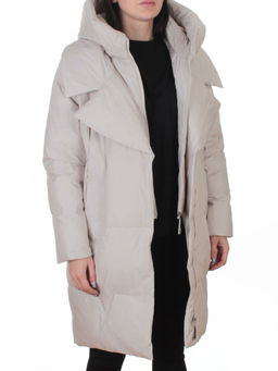 Z24-829 LT. BEIGE Куртка зимняя женская оверсайз (200 гр. тинсулейт)