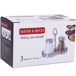 40486 Набор для специй на подставке 3 пр стекло/нерж MB (х96) - Mayer&boch фото 3