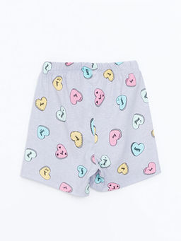 Beli Lastikli Bask?l? K?z ?ocuk Pijama ?ort