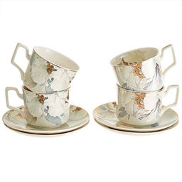 МЛ134P/4 Чайный набор 8 предметов "Серебристый цветок" (230 мл) в подарочной коробке (8)