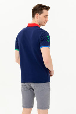 U. S. Polo Assn / Мужская темно-синяя футболка с воротником-поло - U.s. polo assn фото 5