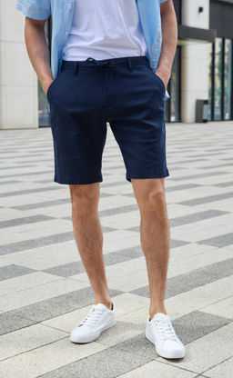 Шорты лен F511-0960-1Rus navy