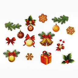 Набор для оформления светящийся в темноте «Новогодний», 15 элементов, 16×21 см