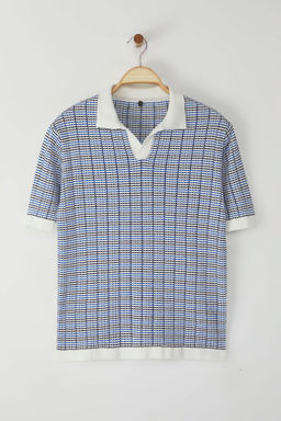 TRENDYOL MAN Limited Edition Cok Renkli Oversize Dokulu Triko Polo Yaka T-shirt TMNSS25PO00028 - Trendyolmilla фото 4