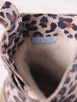 Ботинки 215.warmbr.Бежевый леопард/байка