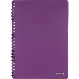 Бизнес-тетрадь Комус А5 60л, кл., обл.пластик, спираль, фиолет.Classic
