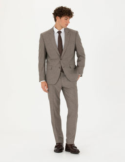 A__k Kahverengi Slim Fit Tak_m Elbise