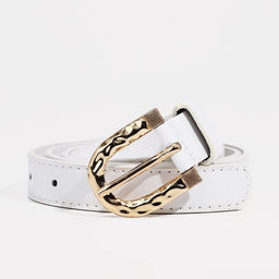 Ремень женский, ширина 2,2 см, винт, пряжка металл, цвет белый