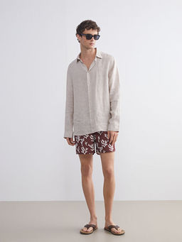 K?sa Boy Desenli Erkek Deniz ?ortu